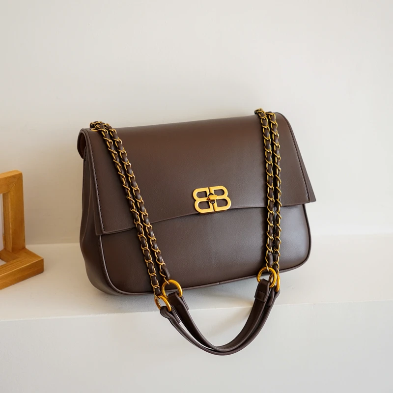 （27*19*8）新款时尚百搭单肩斜挎包休闲风大容量女包简约包包 0166