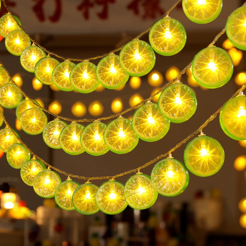 led小彩灯夜市摆摊氛围灯串柠檬地摊后备箱太阳能户外专用装饰灯