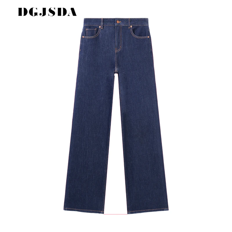 春夏高腰弹力显瘦直筒牛仔裤女阔腿裤百搭水洗时尚复古直筒裤K007