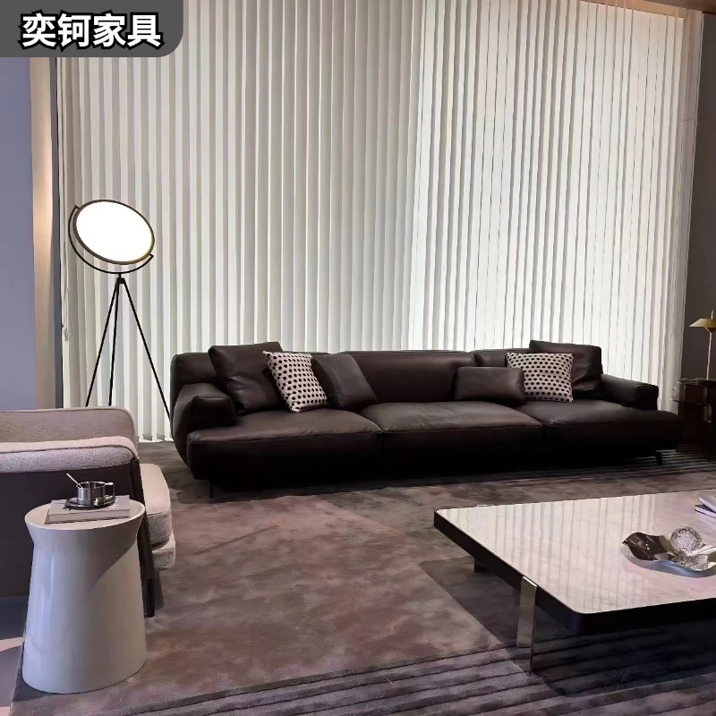 奕钶 【萃贝卡沙发】 意式极简 别墅客厅头层牛皮沙发 简约皮艺沙发