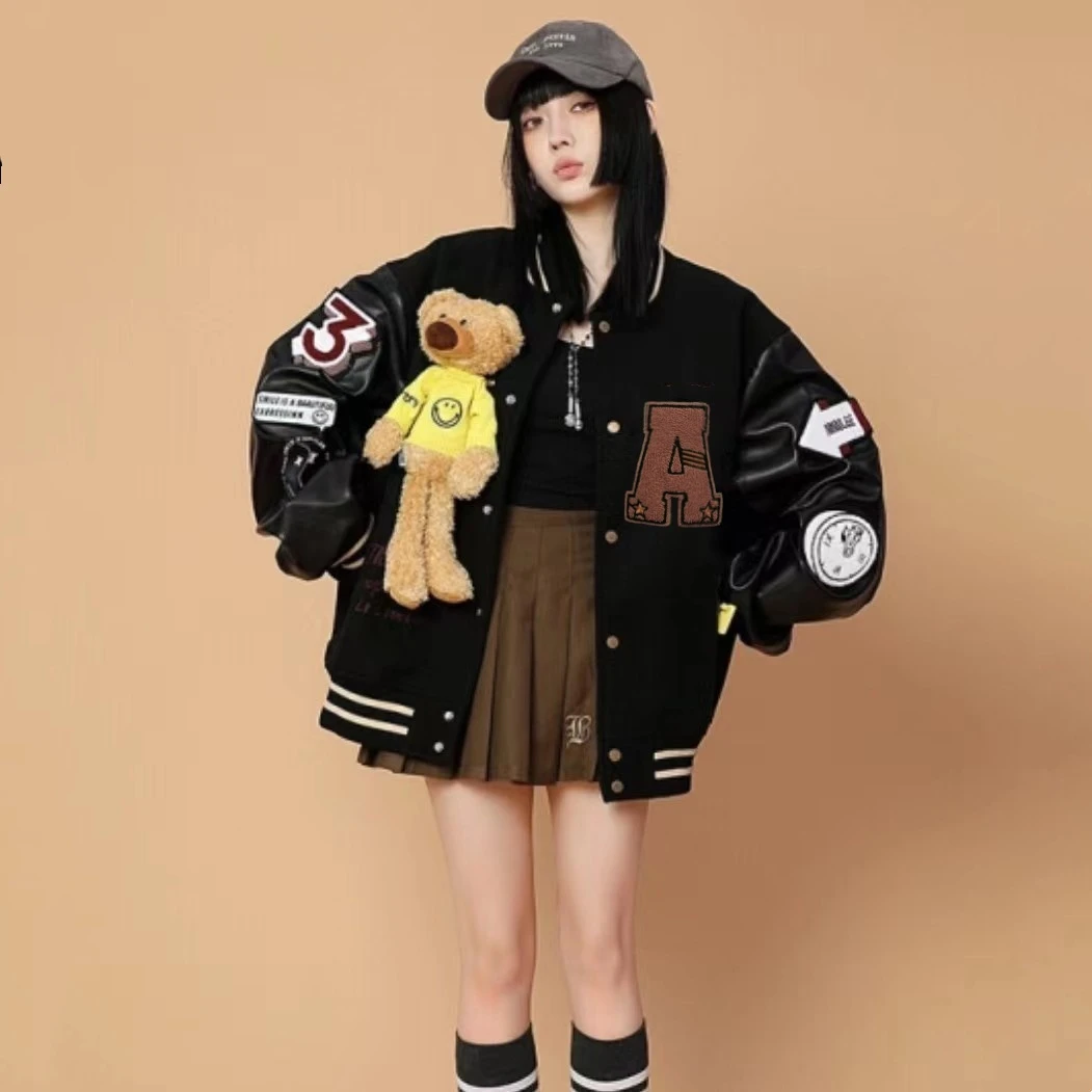 smiling小熊炸街款，厚款新款休闲夹克棒球服01