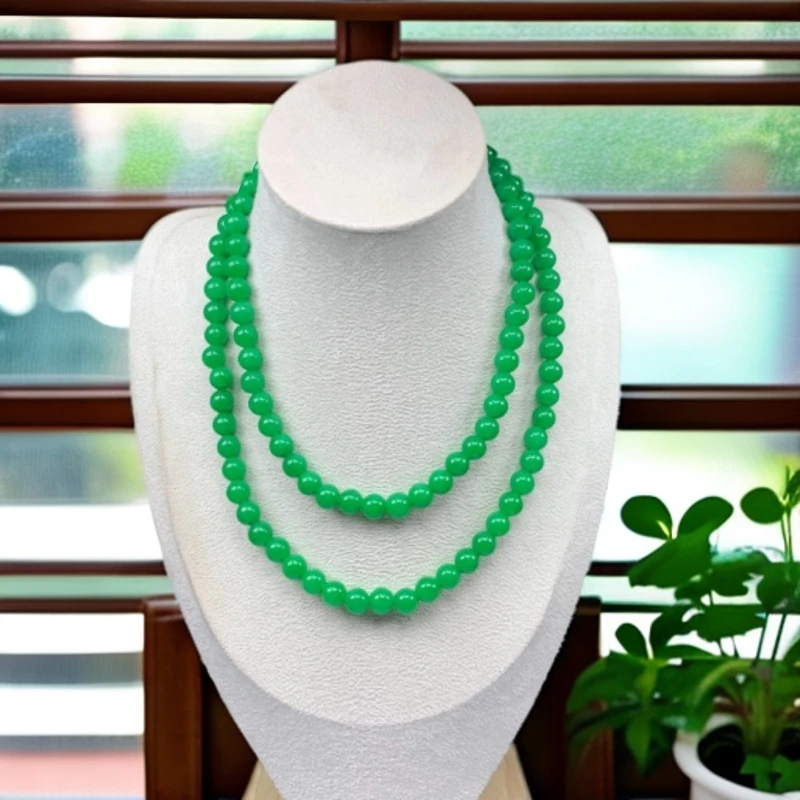 满绿卡8mm*108百搭项链-0088