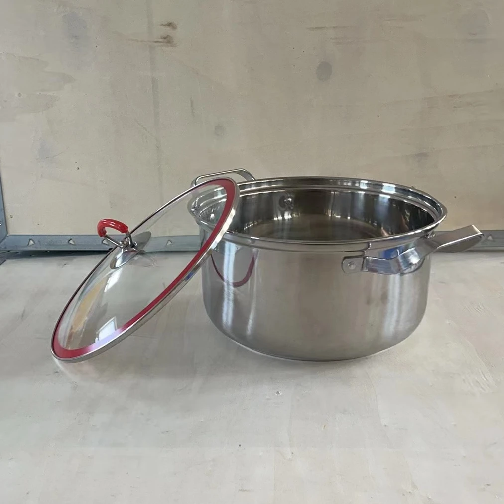 家用带盖双耳汤锅