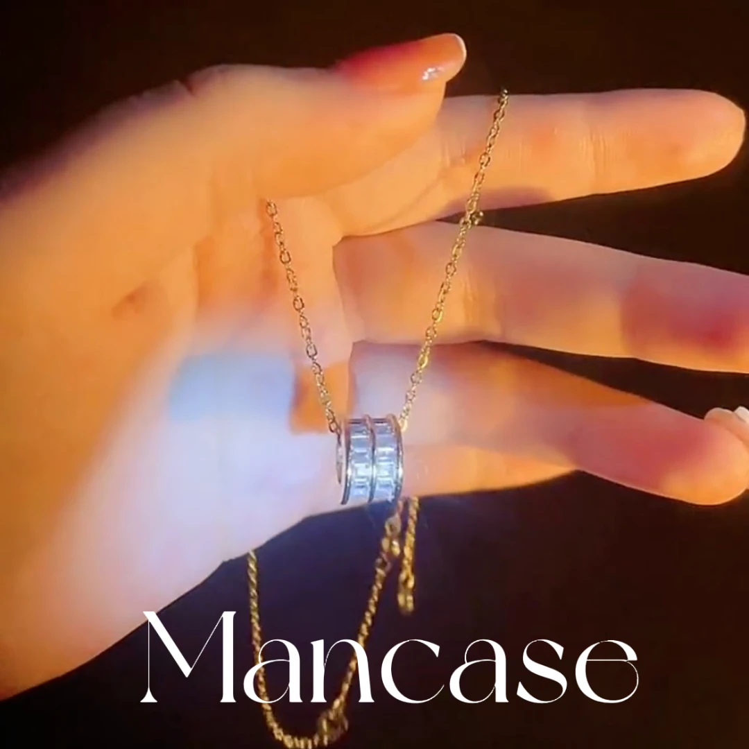 钛钢项链 Mancase/曼凯斯小蛮腰锆石时尚轻奢锁骨气质坠链吊坠ins