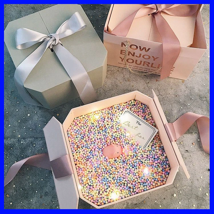 严选礼品空盒ins礼盒包装盒情人节春节生日送男女朋友伴娘八角礼