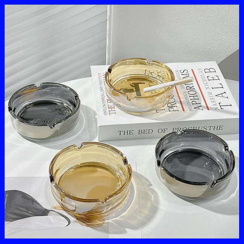 严选ins风轻奢时尚经典创意家用卧室酒店办公室潮流圆形玻璃烟灰