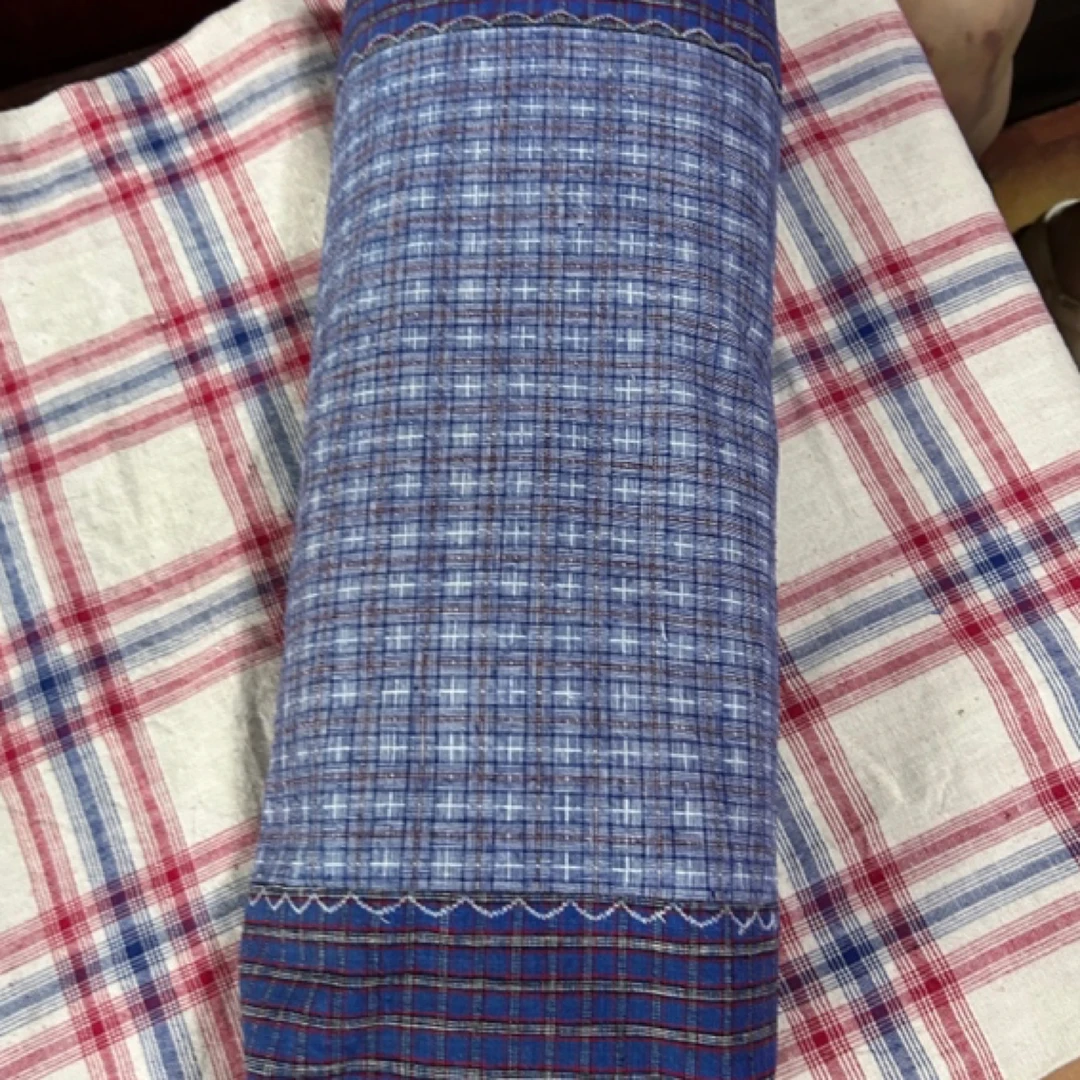 民族风全棉老粗布面子里子立体型荞麦枕可调节内外拉链封口睡眠枕