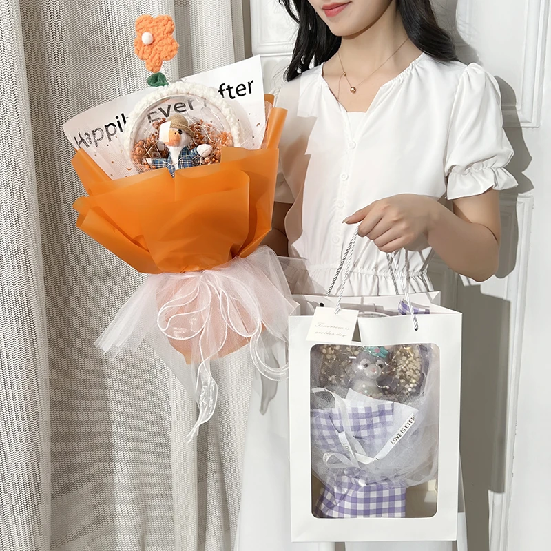 可爱加油鸭花束玩偶公仔生日礼物女生送闺蜜实用高级感七夕情人节