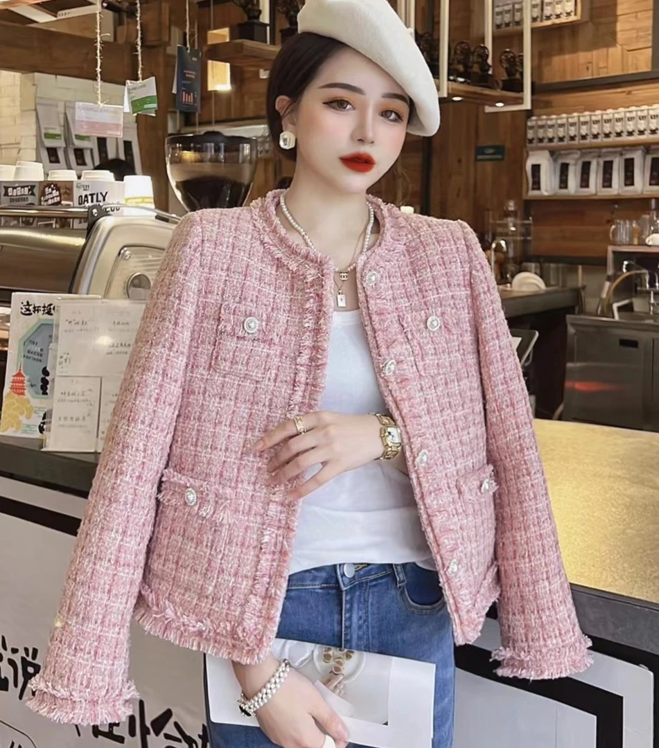 小香风外套短款2025春秋小个子气质洋气时尚粗花呢春季百搭修身