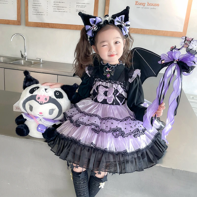 【拖尾款】女童秋冬库洛米连衣裙万圣节服饰儿童洛丽塔公主裙子TGW-
