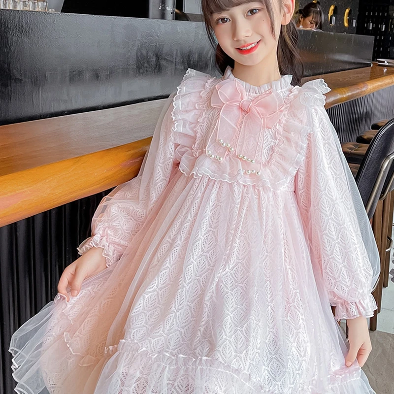 女童长袖秋装连衣裙韩版小女孩公主裙儿童网红纱裙子春秋款ZS2303