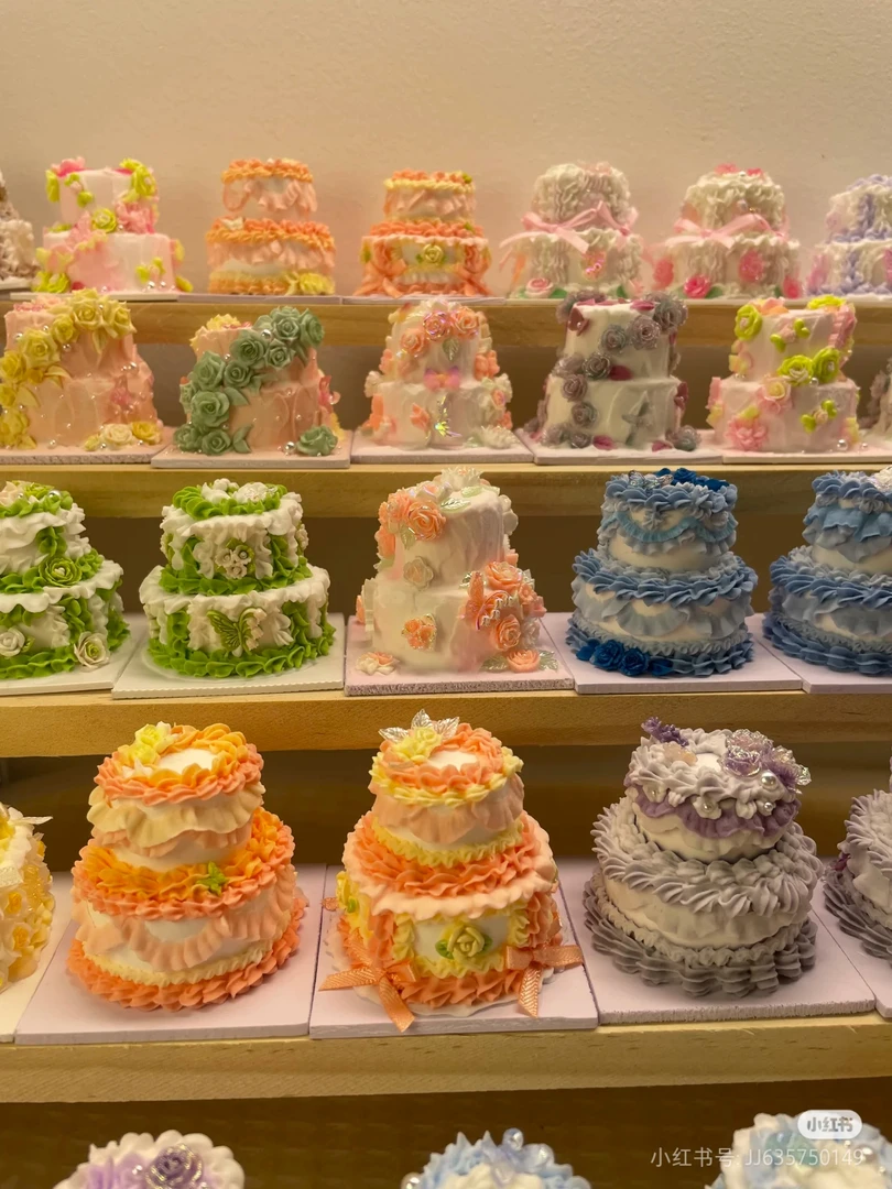 纯手工微缩纸粘土蛋糕仿真蛋糕摆件娃屋配件