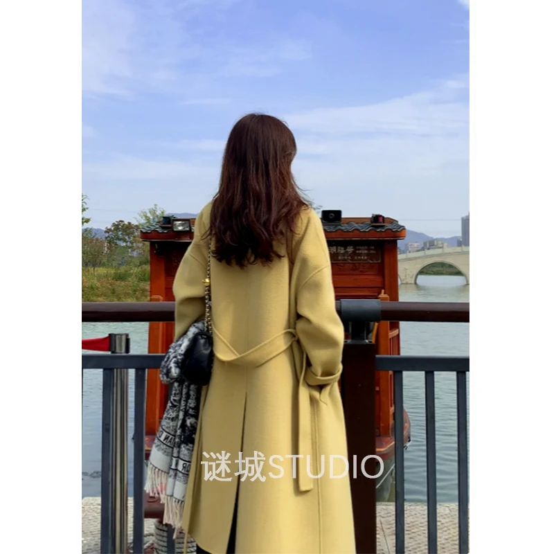 【冬日暖阳】2023春秋冬慵懒风双面羊毛大衣小个子宽松大衣外套女