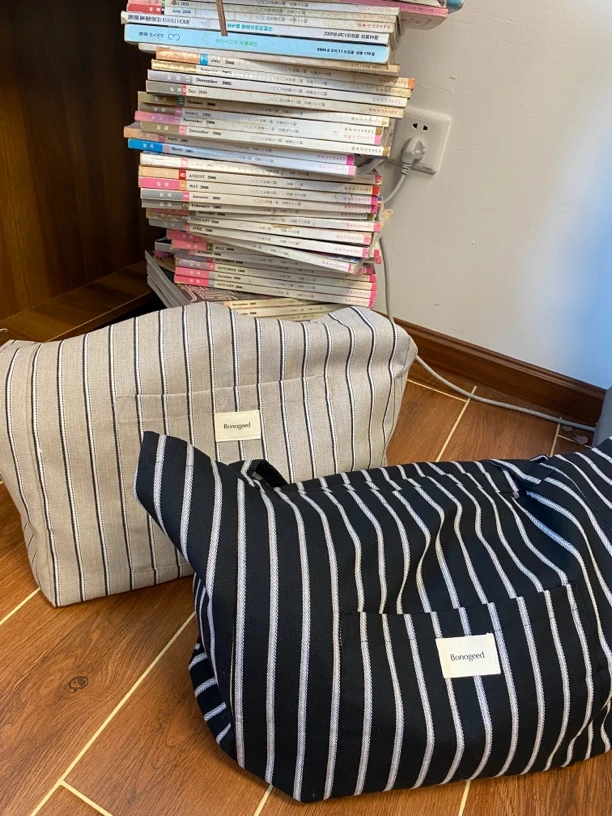 （贵州）日系简约条纹腋下帆布包小众ins