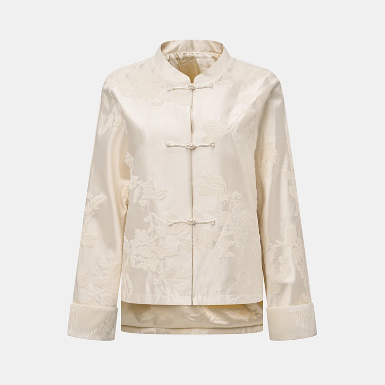 入艺856【现48 |浮花盘云】粉 国风新中式盘花立领外套 RY24008