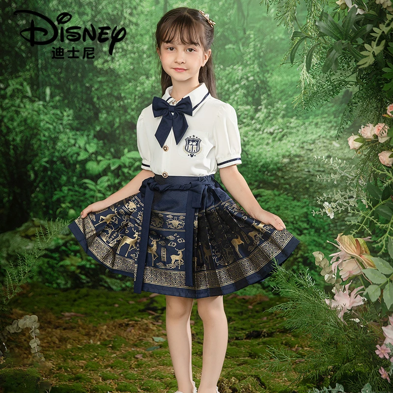 【TQ】Disney/迪士尼女童夏季新款中国风马面裙套装XCE2SZ620