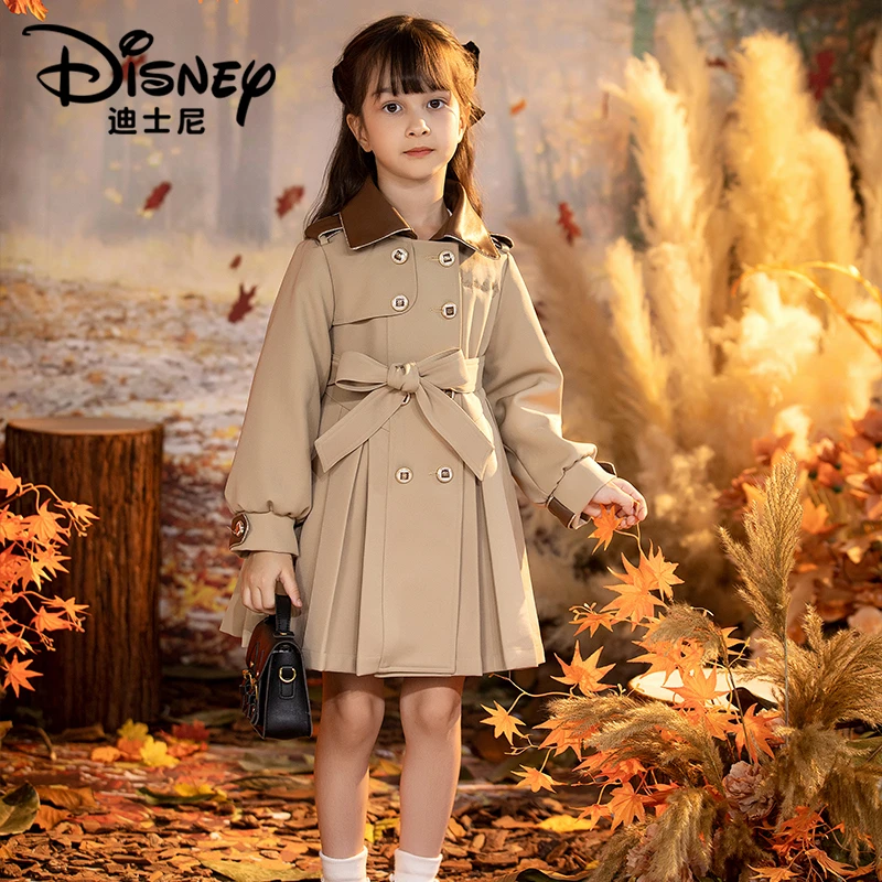 【TQ】Disney/迪士尼女童秋季新款英伦风洋气休闲风衣外套XCE3SJ758