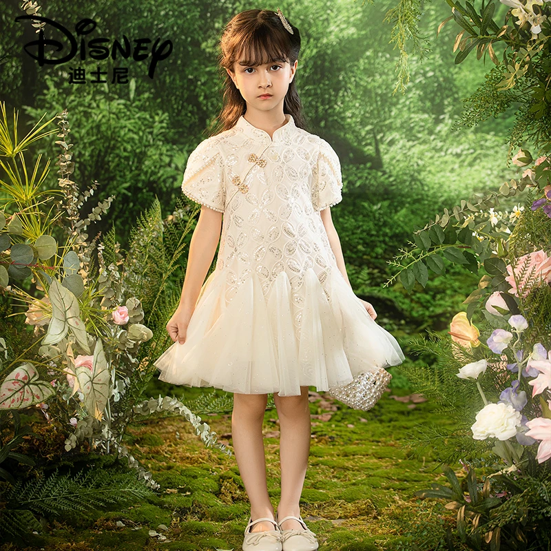 【TQ】Disney/迪士尼女童夏季新款国风盘扣连衣裙XCE2SQ058
