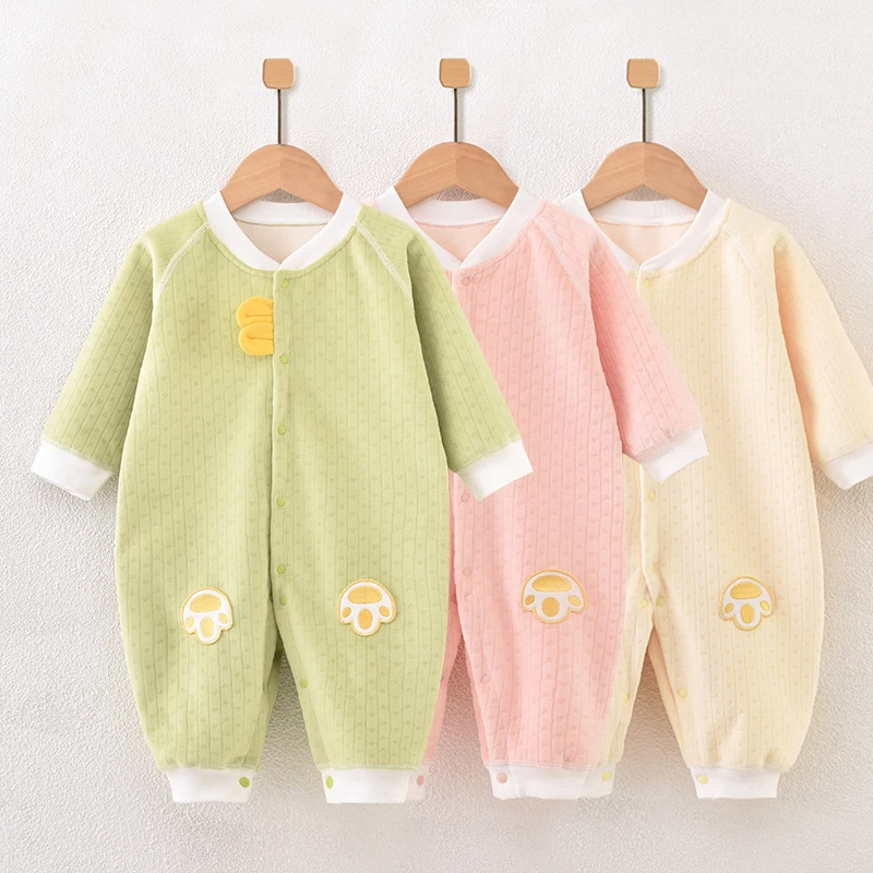 【上新】婴儿连体衣加厚加绒宝宝睡衣保暖哈衣爬服新生儿衣服