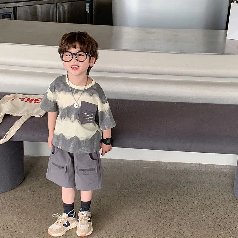 儿童套装童装男童夏季夏装帅气韩版运动洋气休闲半袖薄款男孩小童