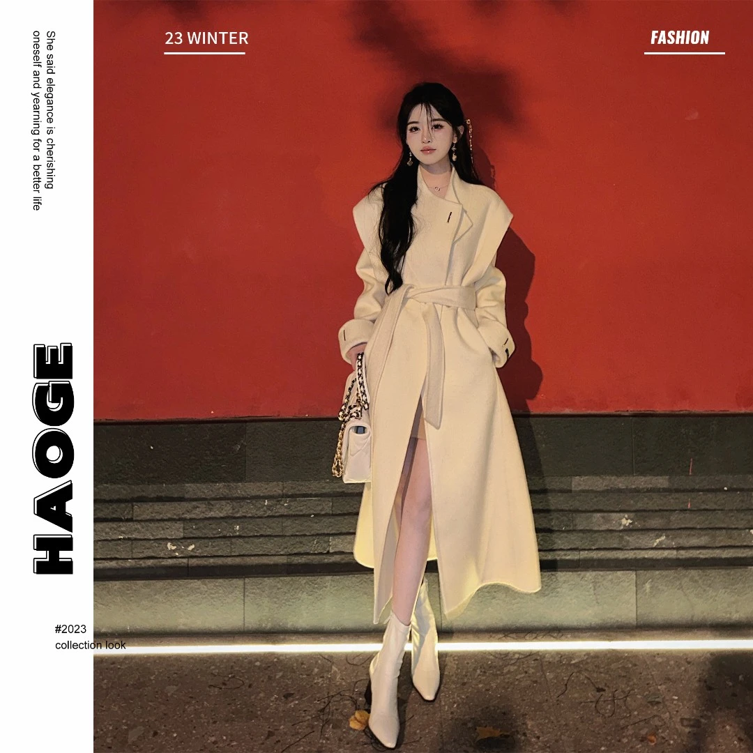 浩哥严选●安娜Q3DY2289A秋季时尚气质轻奢法式大衣外套莫奈花园风