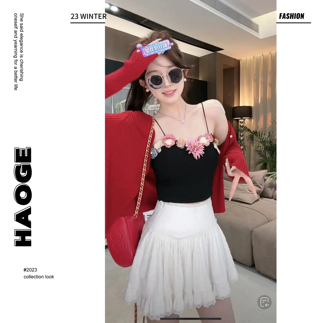 浩哥严选●C4ZZS1303A时尚显瘦百搭长袖针织开衫莫奈花园风