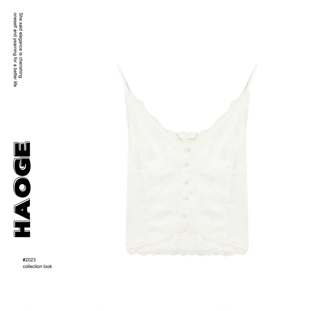 浩哥严选●C4DD0033A时尚纯色百搭吊带无袖上衣女莫奈花园风