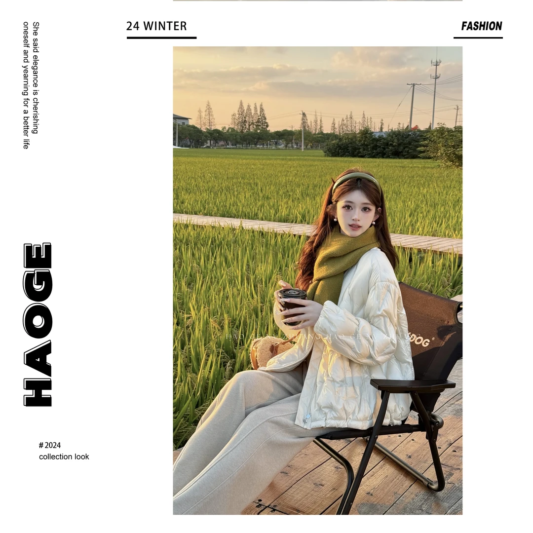 浩哥严选●云朵舒芙蕾Q4YRF2741A‘白鸭绒短款休闲时尚羽绒服预