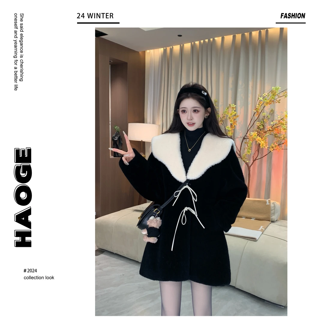 浩哥严选●月野兔Q4WT3236A外套预气质轻奢冬季时尚重工翻领