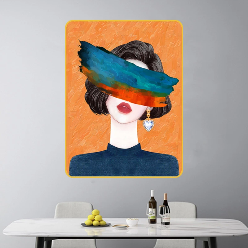 D01现代轻奢入户正对门玄关挂画客厅装饰画过道走廊背景墙壁画