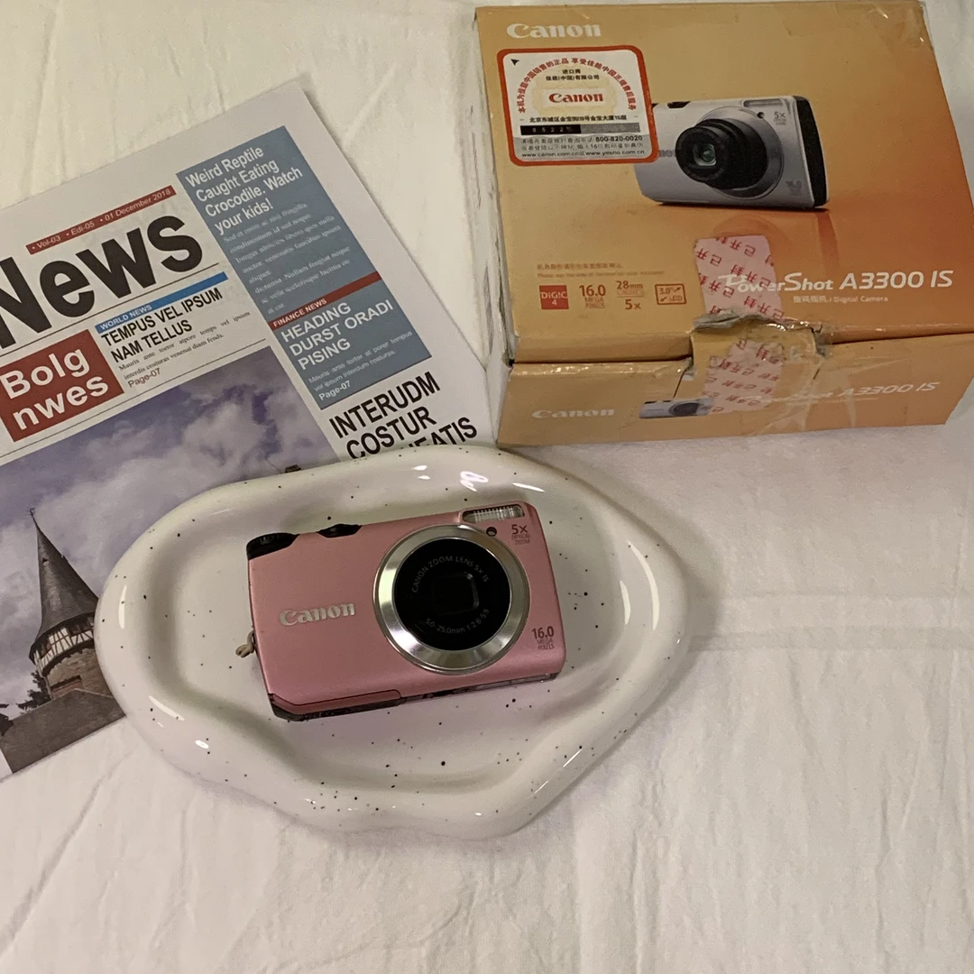 95新  Canon/佳能 A3300 粉色 1600万像素 5倍变焦 ccd