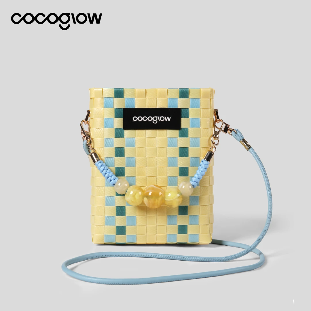 cocoglow·珠珠把手系列迷你托特手工编织包mini斜挎包