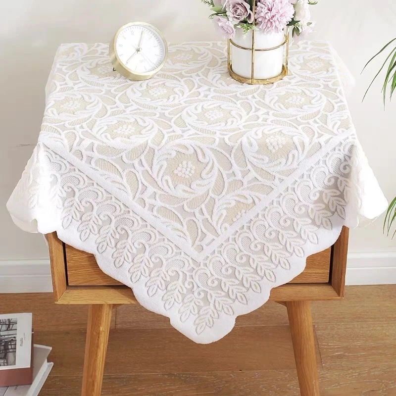 蕾丝盖巾洗衣机垫子冰箱床头柜盖巾套防尘罩桌布多用方巾盖布
