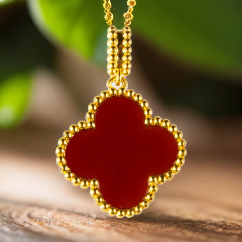 【玉素专属】18k金红玛瑙20mm吊坠   经典时尚 气质百搭