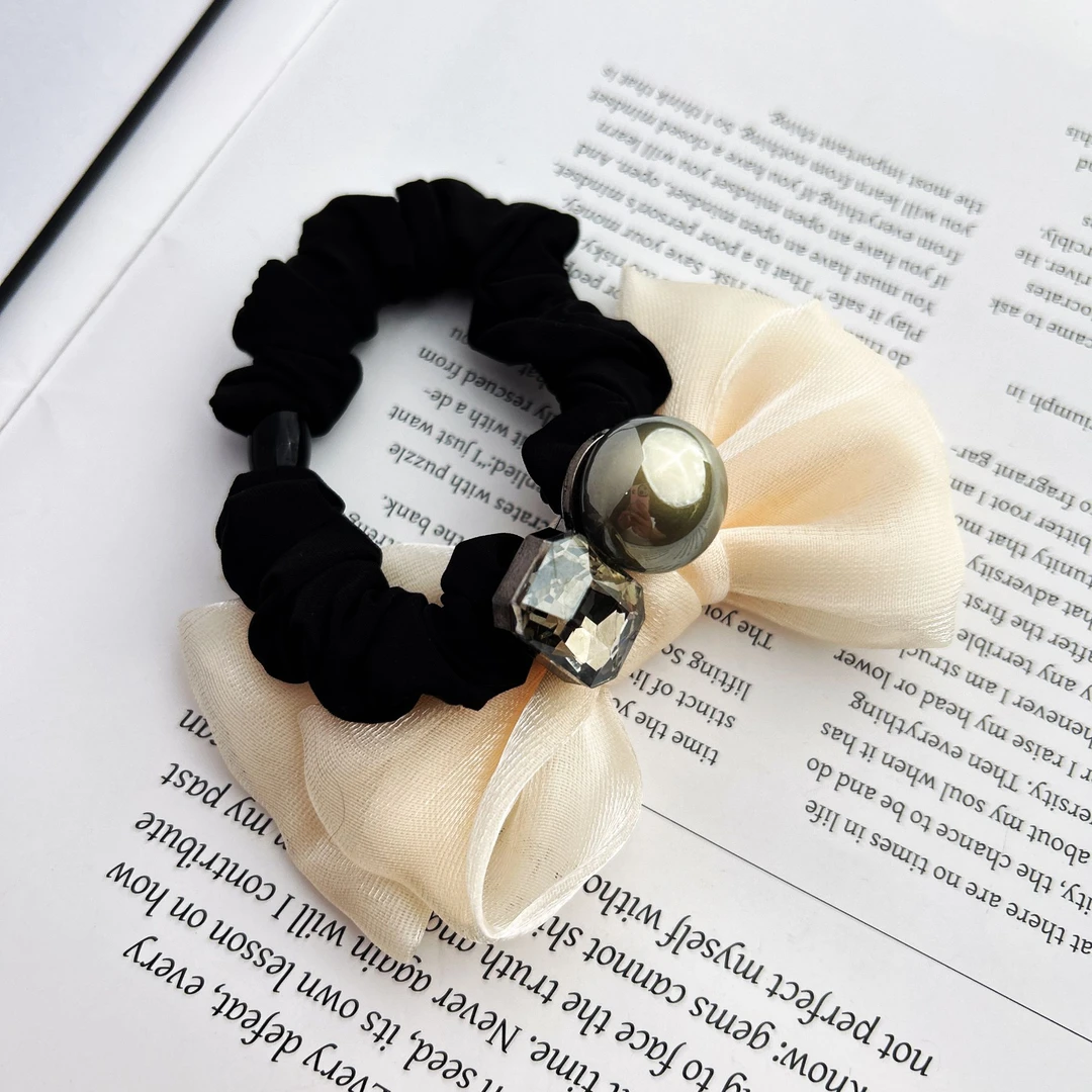 【066】工厂外贸原单新款超柔面膜圈高级感头绳百搭发夹新娘头饰