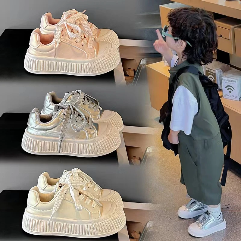 【新疆包邮】秋季轻便魔术贴皮面饼干鞋板鞋YY3925