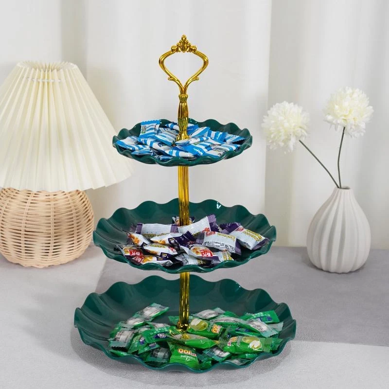 【外贸品质】三层水果盘网红精致点心盘糖果盆家用欧式高颜值干果盘