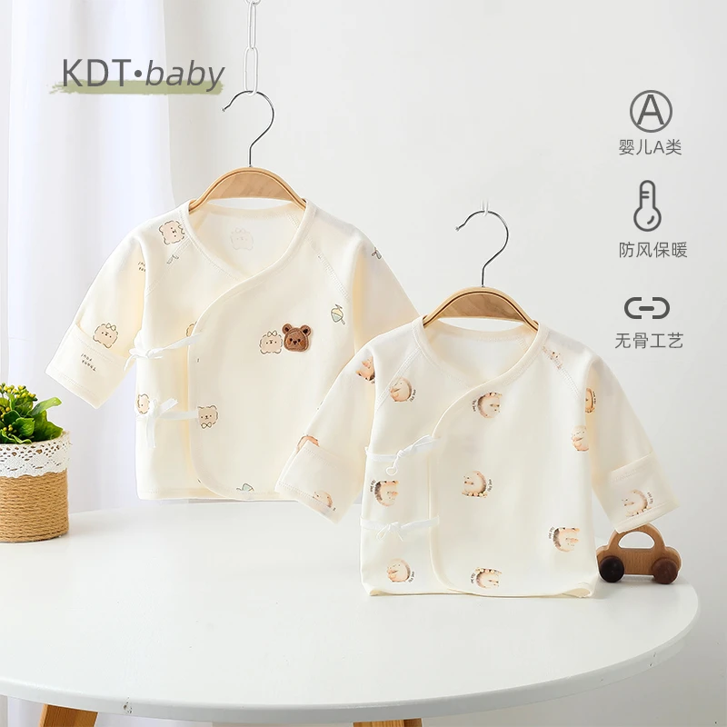 婴儿衣服宝宝半背衣0-3个月宝宝春秋纯棉上衣秋冬新生婴儿和尚服