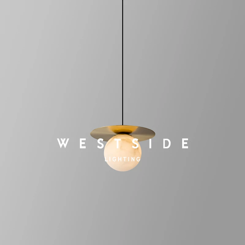 西班牙进口云石小吊灯现代简约轻奢创意个性餐厅展厅卧室床头吊灯