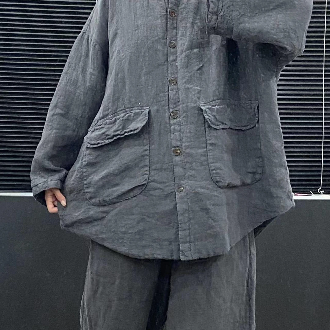 【云目悠悠】秋季新款纯汉麻时尚休闲百搭女士棉服-2024924