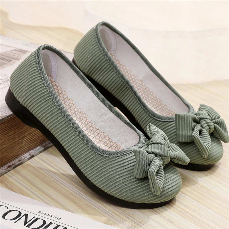 老北京布鞋平底豆豆鞋新款软底妈妈鞋浅口舒适懒人鞋轻便