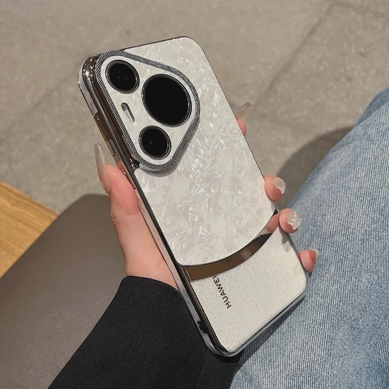 高级感气质女神贝壳纹适用华为pura80pro手机壳p60高级感p70Ultra