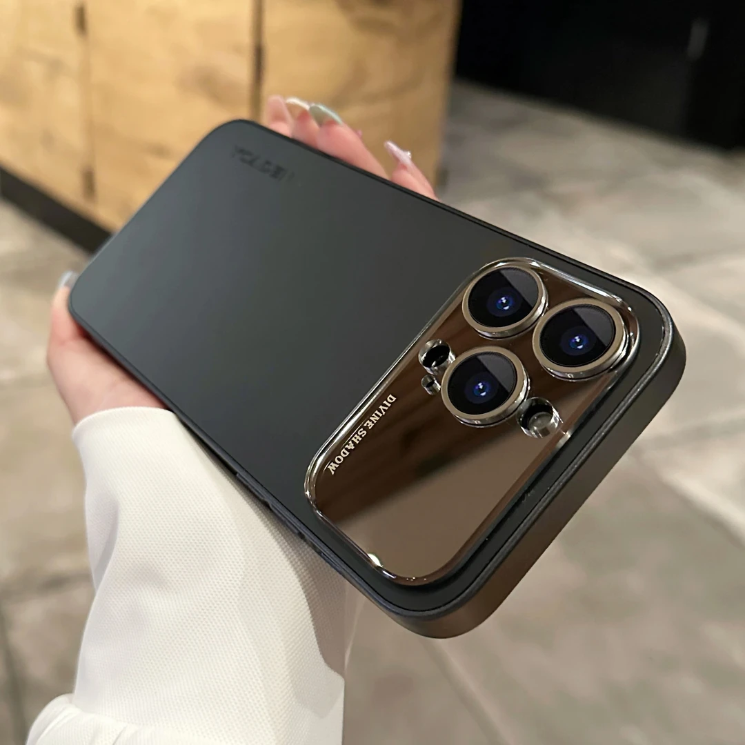 适用iPhone新款苹果手机壳高级感磨砂镜头全包大视窗电镀防摔简约