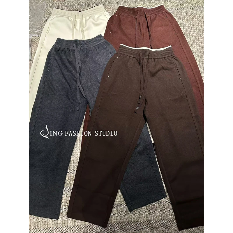 JING2024新款2519高品质抽绳高腰萝卜裤宽松百搭垂感阔腿长裤