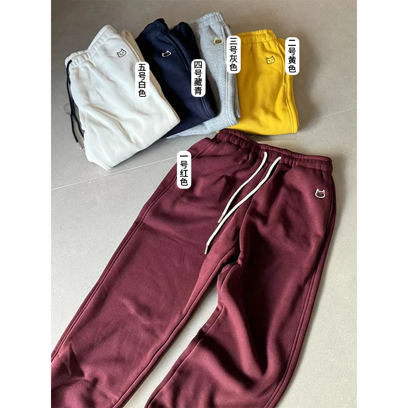 JING2024冬季新款3268抽绳松紧高腰卫裤女裤加绒束脚裤时尚长裤