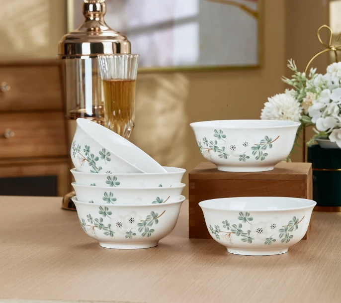 如沐春丰景德镇高温陶瓷6英寸面碗买2赠2到手4个装