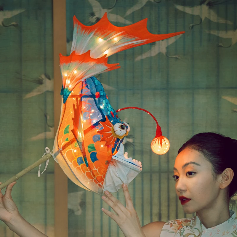 王的手创安康鱼灯笼手工DIY材料包花灯竹编中式古风2025新款国潮