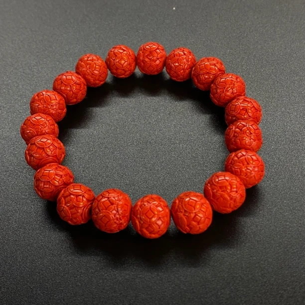 天然辰砂朱砂钱币手串11mm*YFZS11633