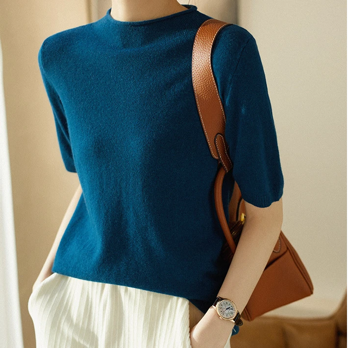 【早秋新款】意大利工艺 半高领灵魂领型单穿内搭针织衫 多色可选