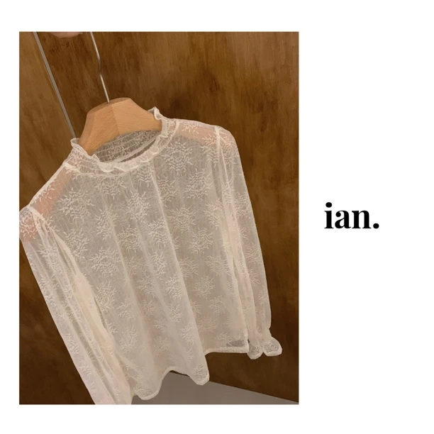 【ian】小甜甜 百搭薄蕾丝打底衫